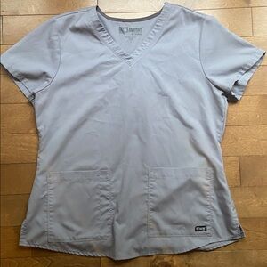 Grey's Anatomy light grey Scrub Set Top L and Bottom M